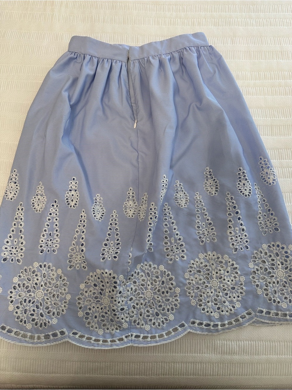 H&M Light Blue Eyelet Midi Skirt